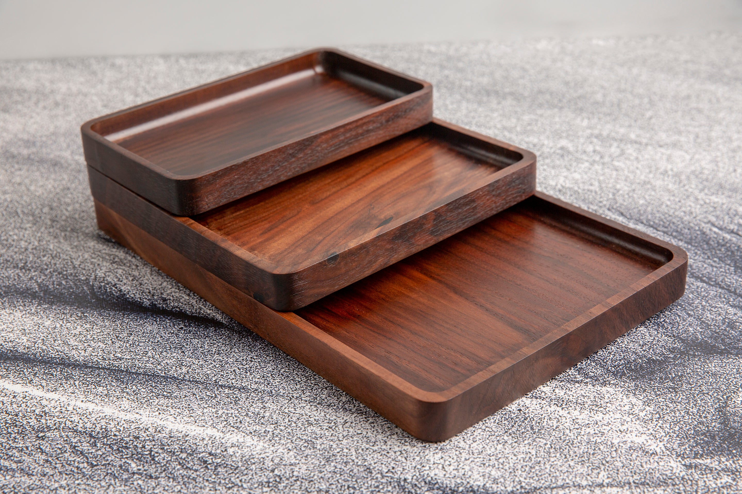 Walnut Modular Wood Trays