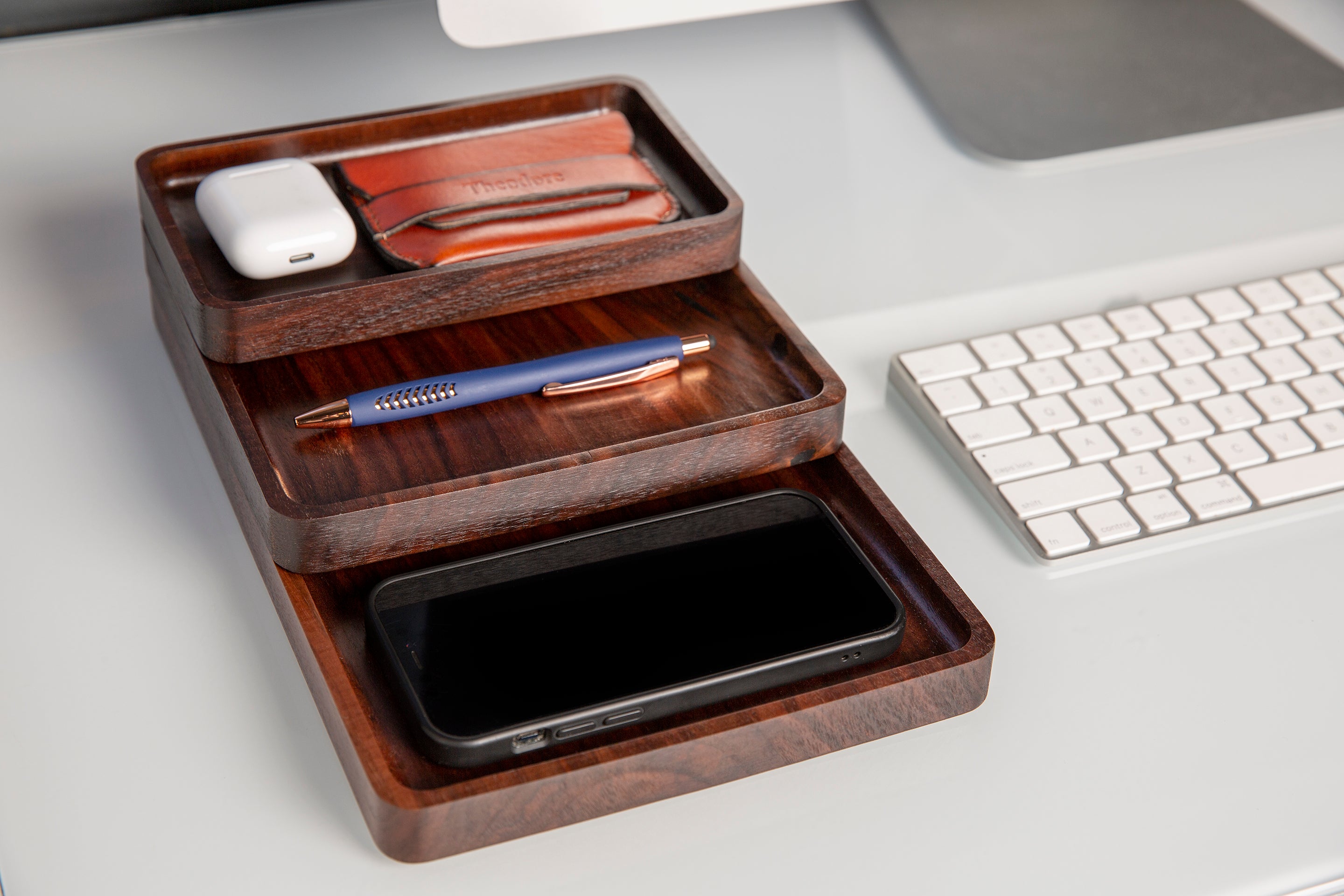 Walnut Modular Wood Trays