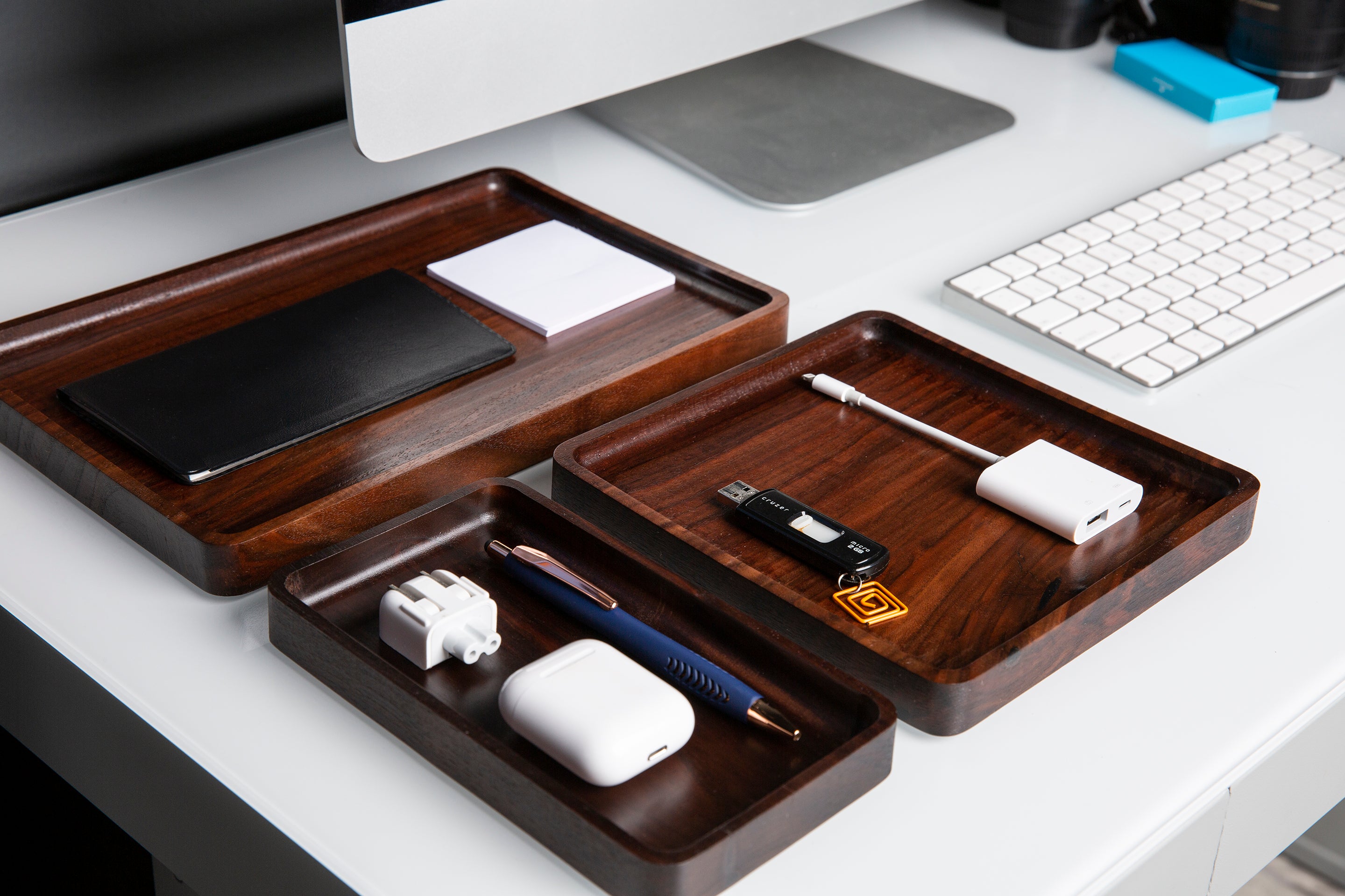 Walnut Modular Wood Trays