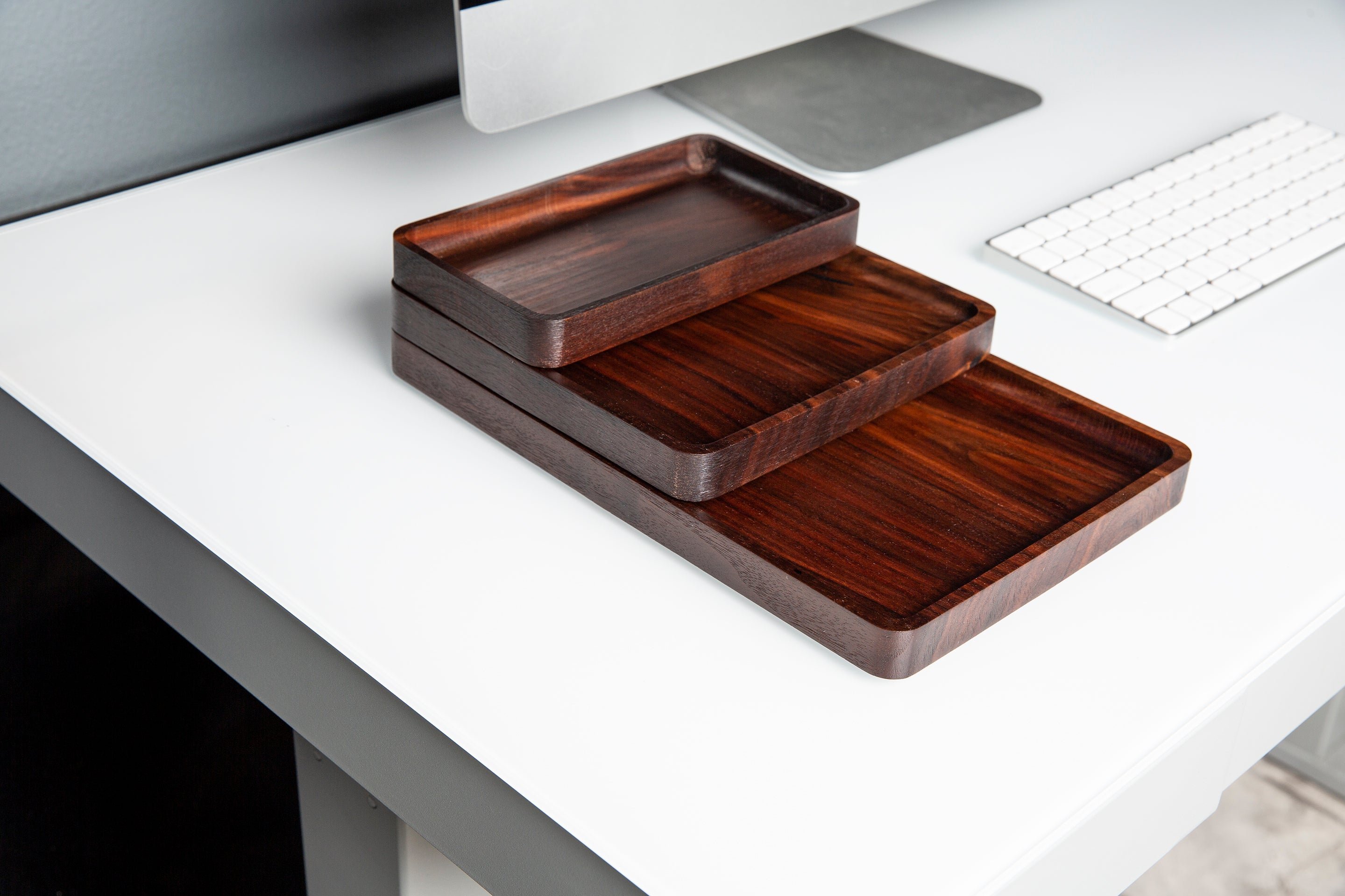 Walnut Modular Wood Trays