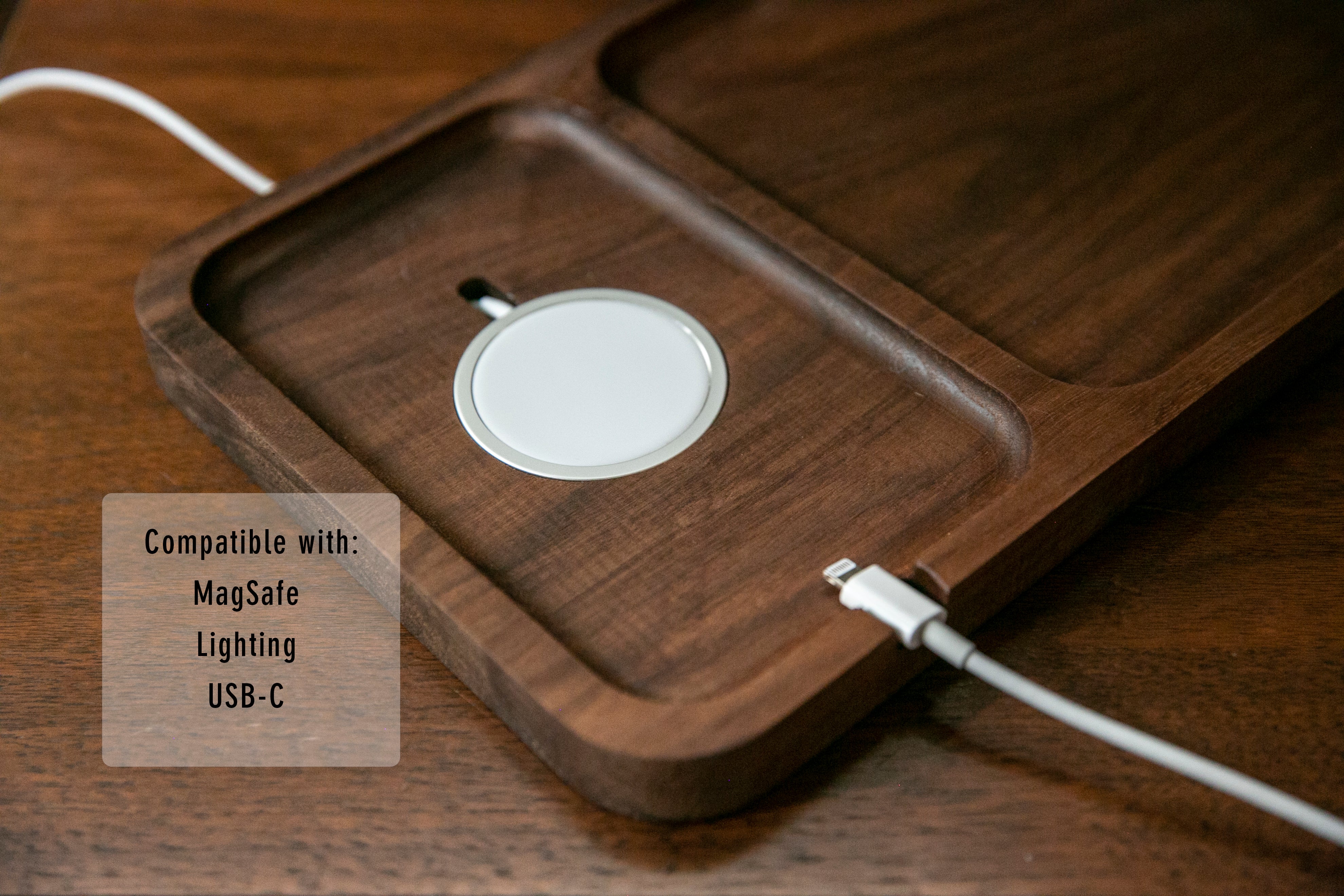 Magsafe Charger Wood Charging Pad Wooden Wireless Charger, Magsafe