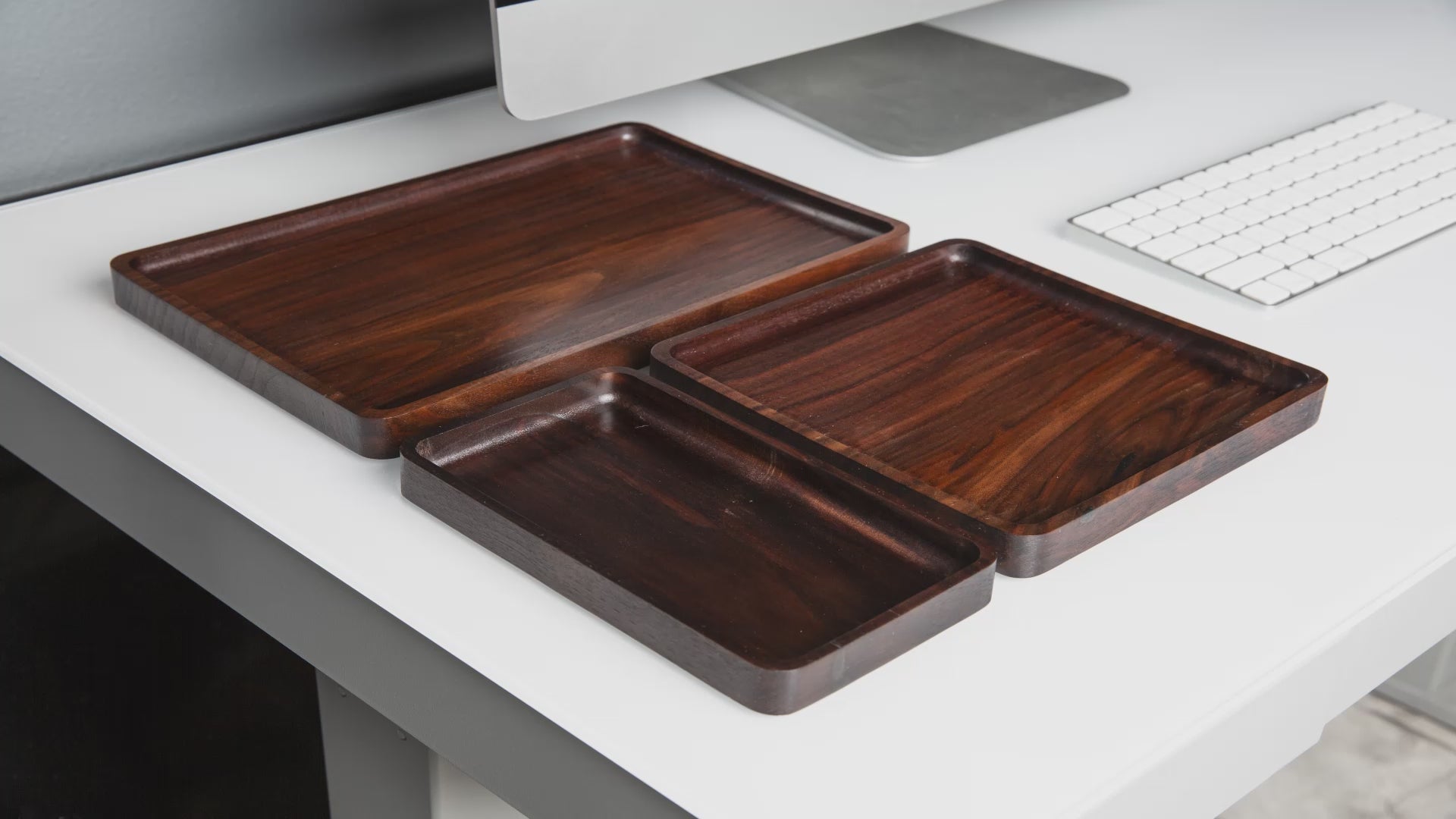 Walnut Modular Wood Trays