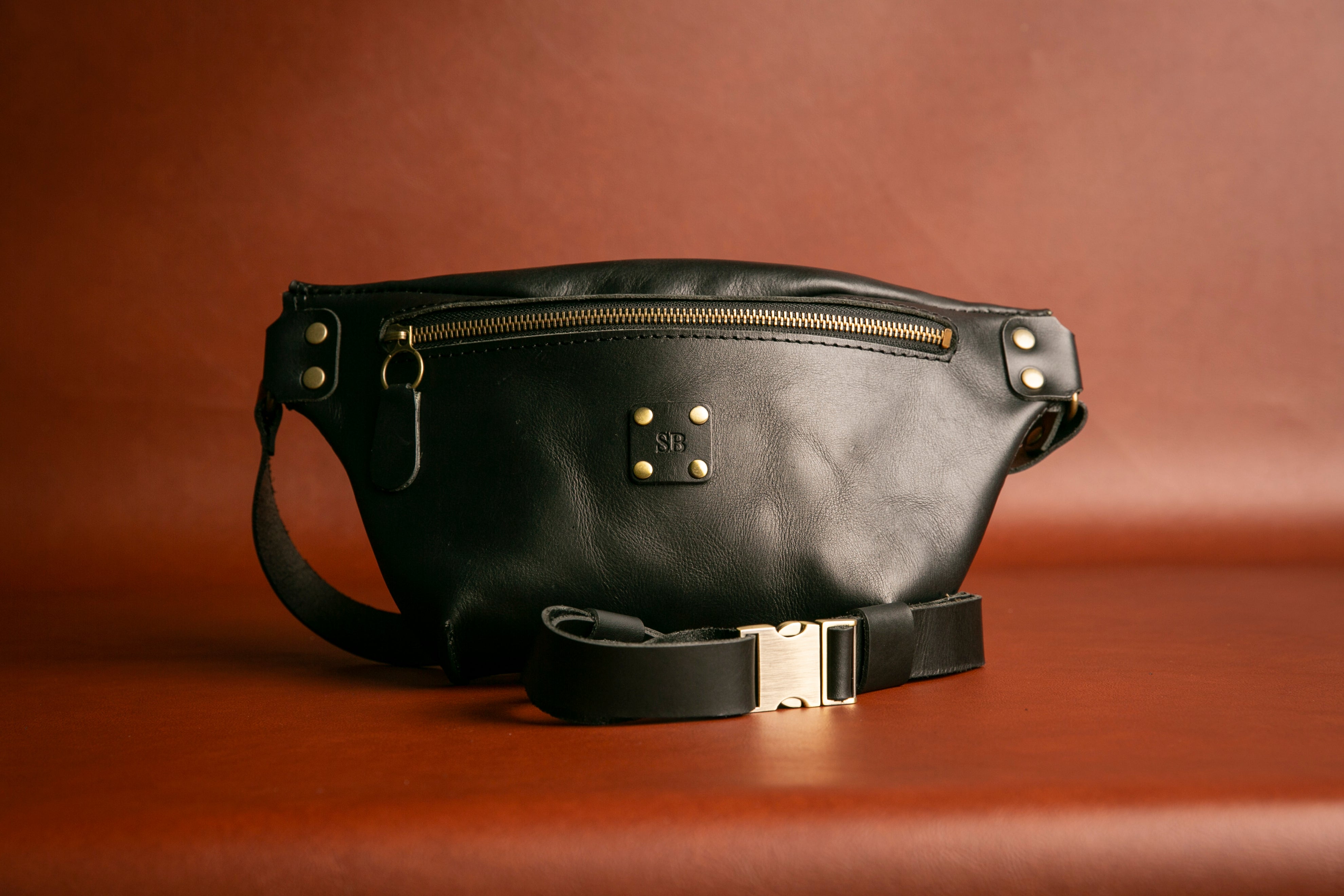 No.105 Leather Fanny Pack, Bum Bag with adjustable strap.