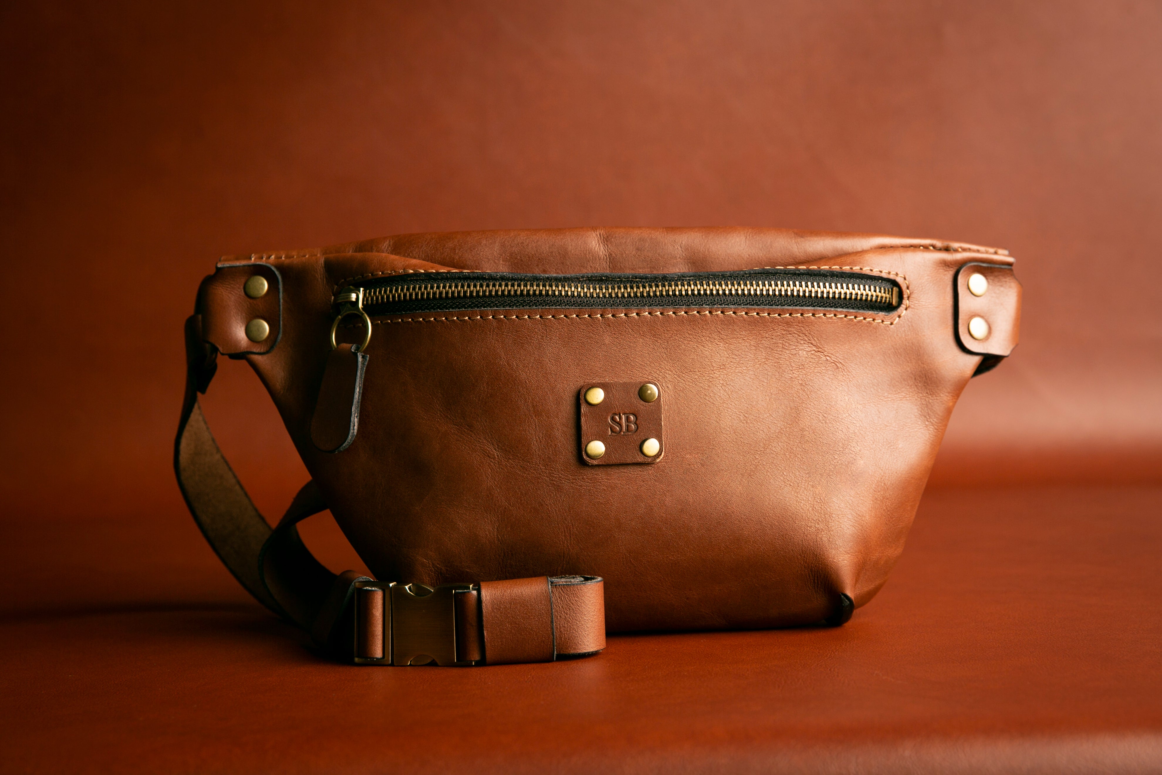 No.105 Leather Fanny Pack, Bum Bag with adjustable strap.