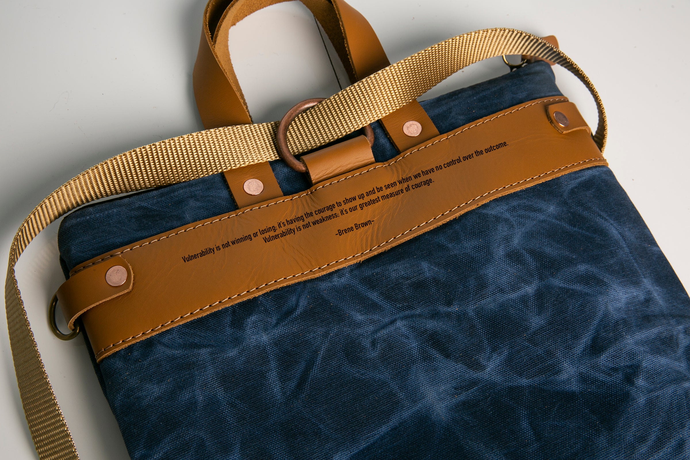 The Bird. Waxed Canvas and Leather Convertible Tote/Backpack
