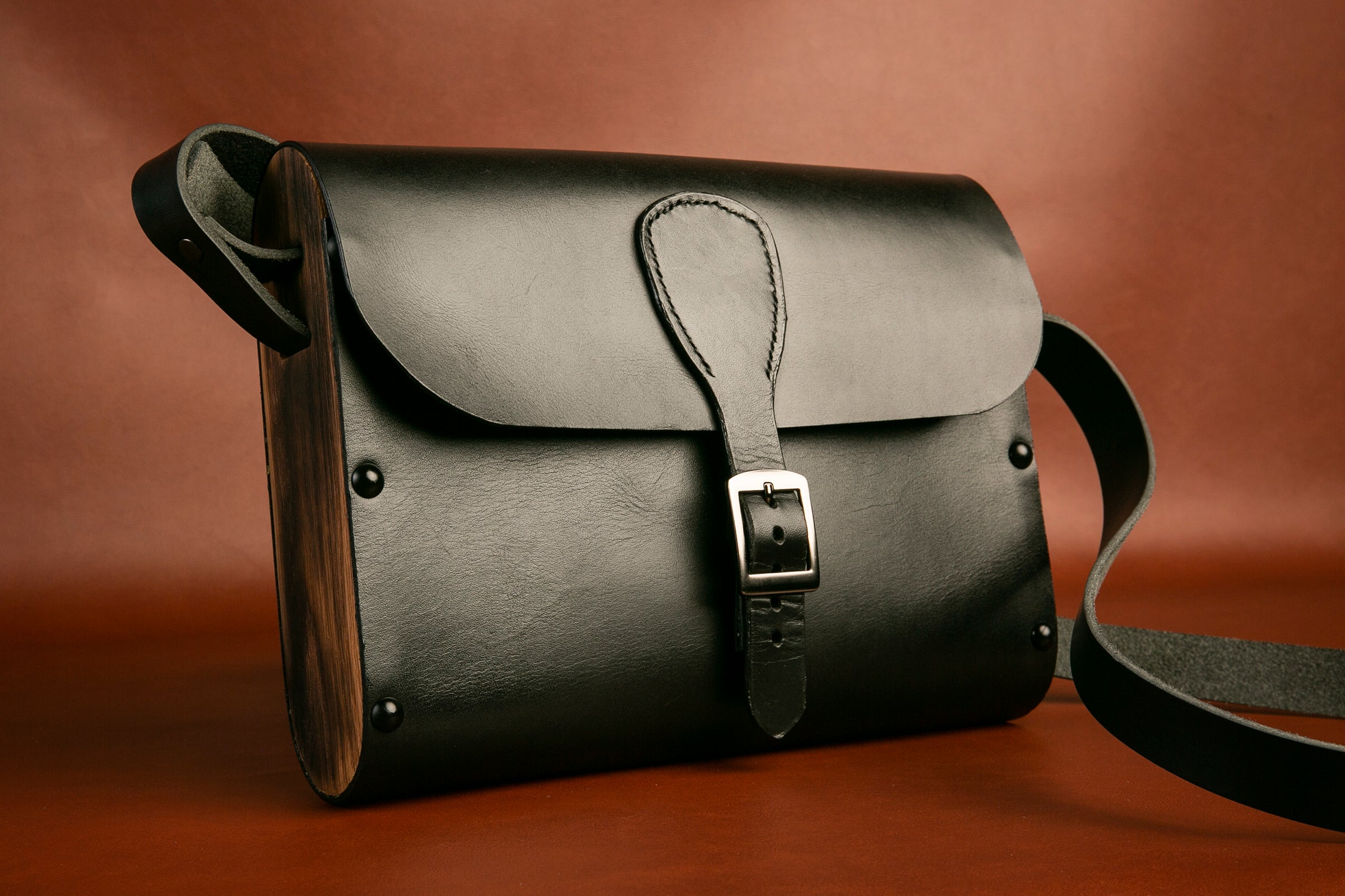 The Timm Bag | Leather + Sugi Ban Oak Wood