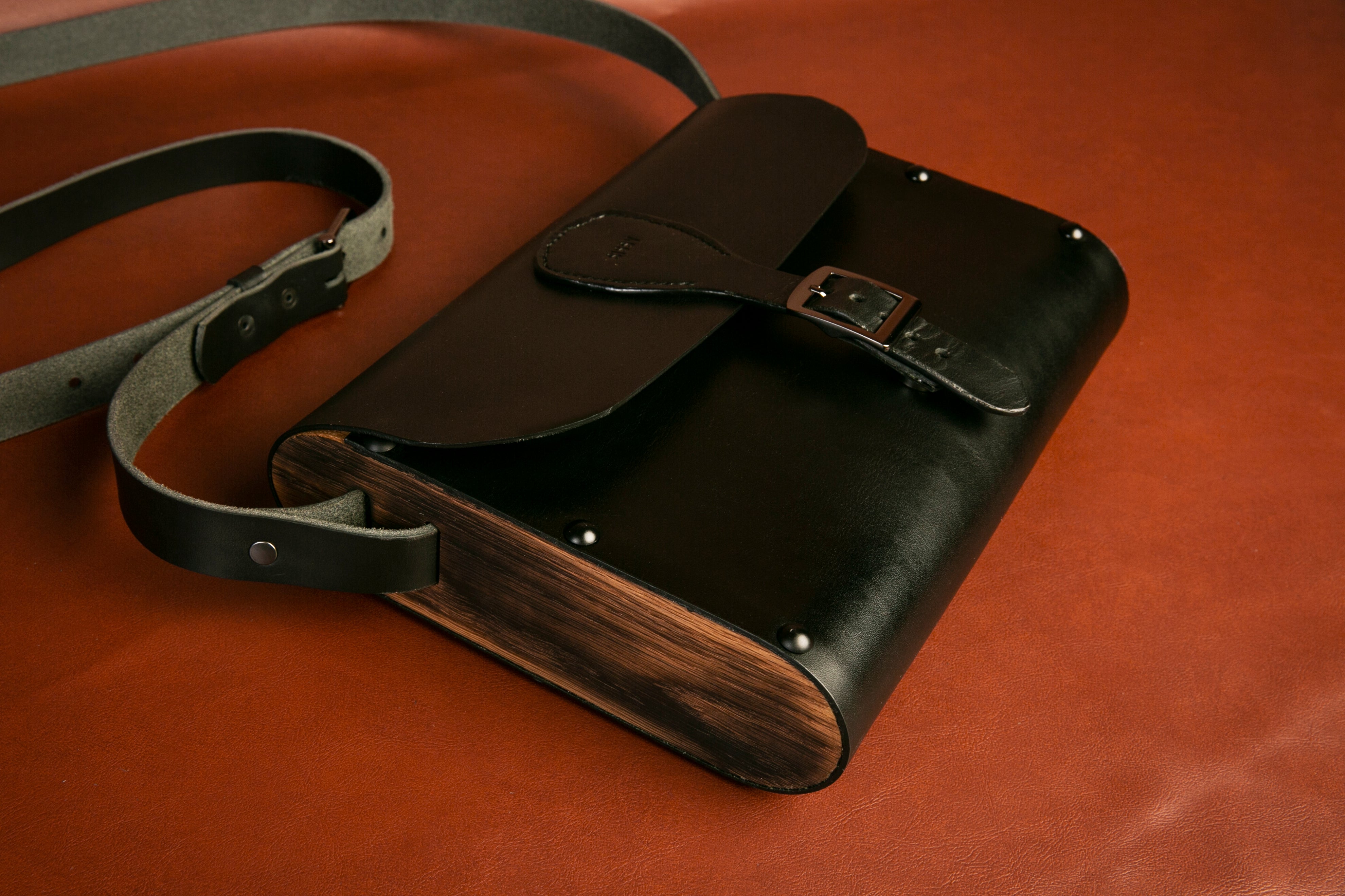 The Timm Bag | Leather + Sugi Ban Oak Wood