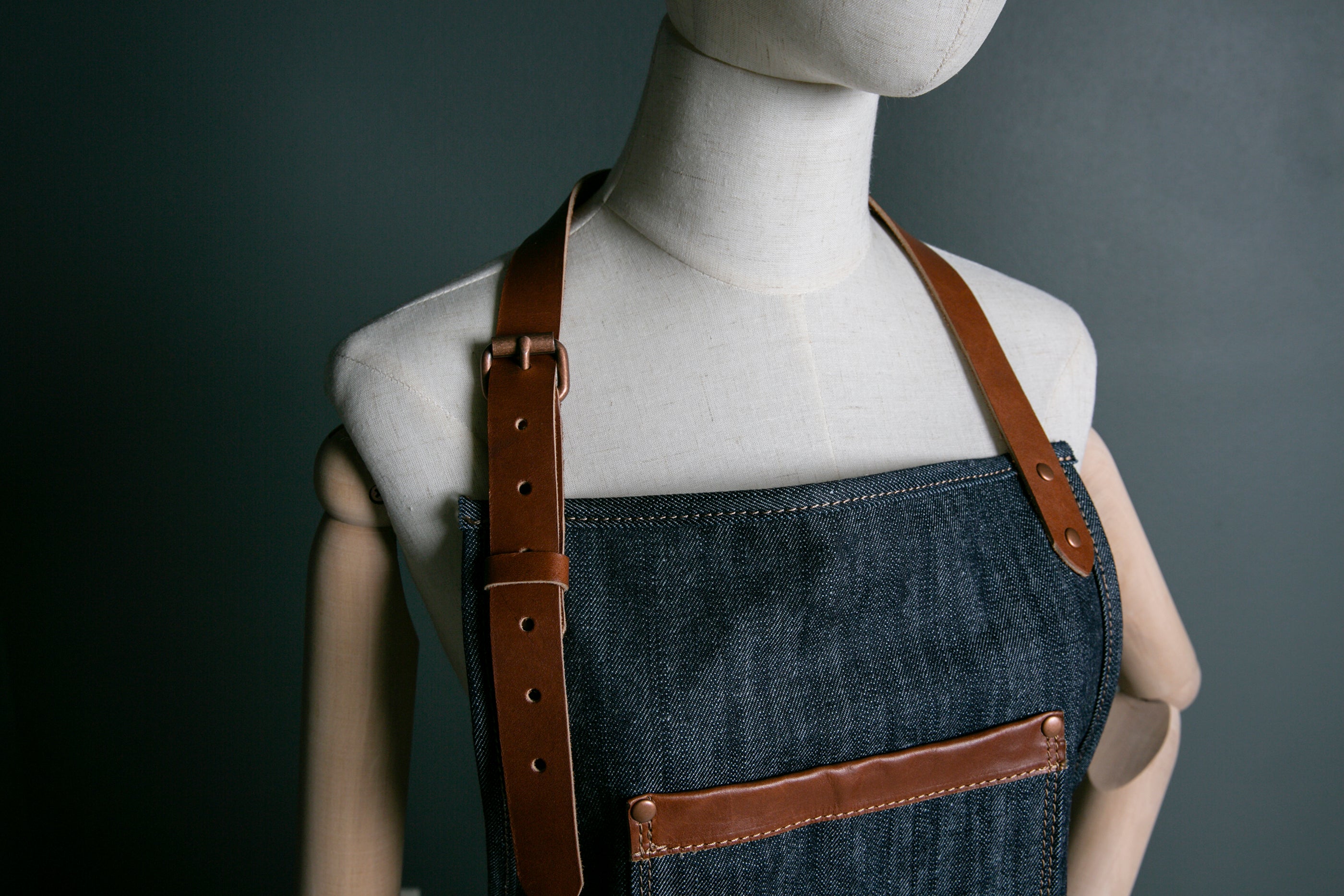 Denim and Leather Apron
